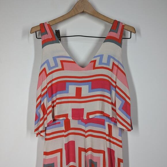 Mister Zimi Clover Jumpsuit Party Print Sleeveless Wide Leg Size 6 Preowned - Picture 6 of 15